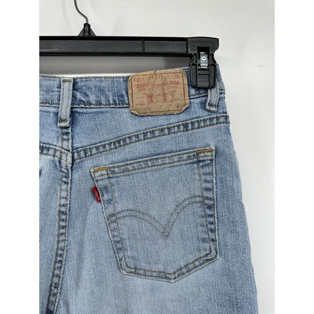 Levi's 512 High Rise Slim Fit Tapered Jeans sz 6 M Blue Denim distressed stretch